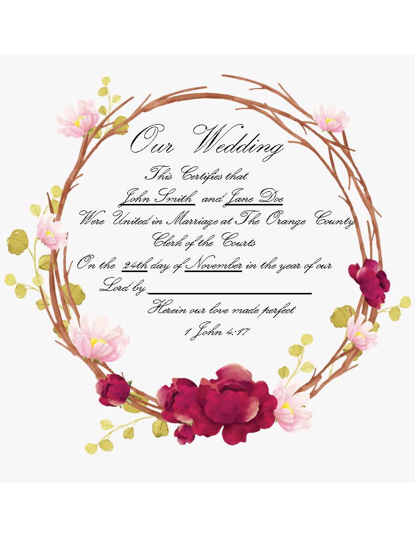 Decorative Marriage Certificates - 2